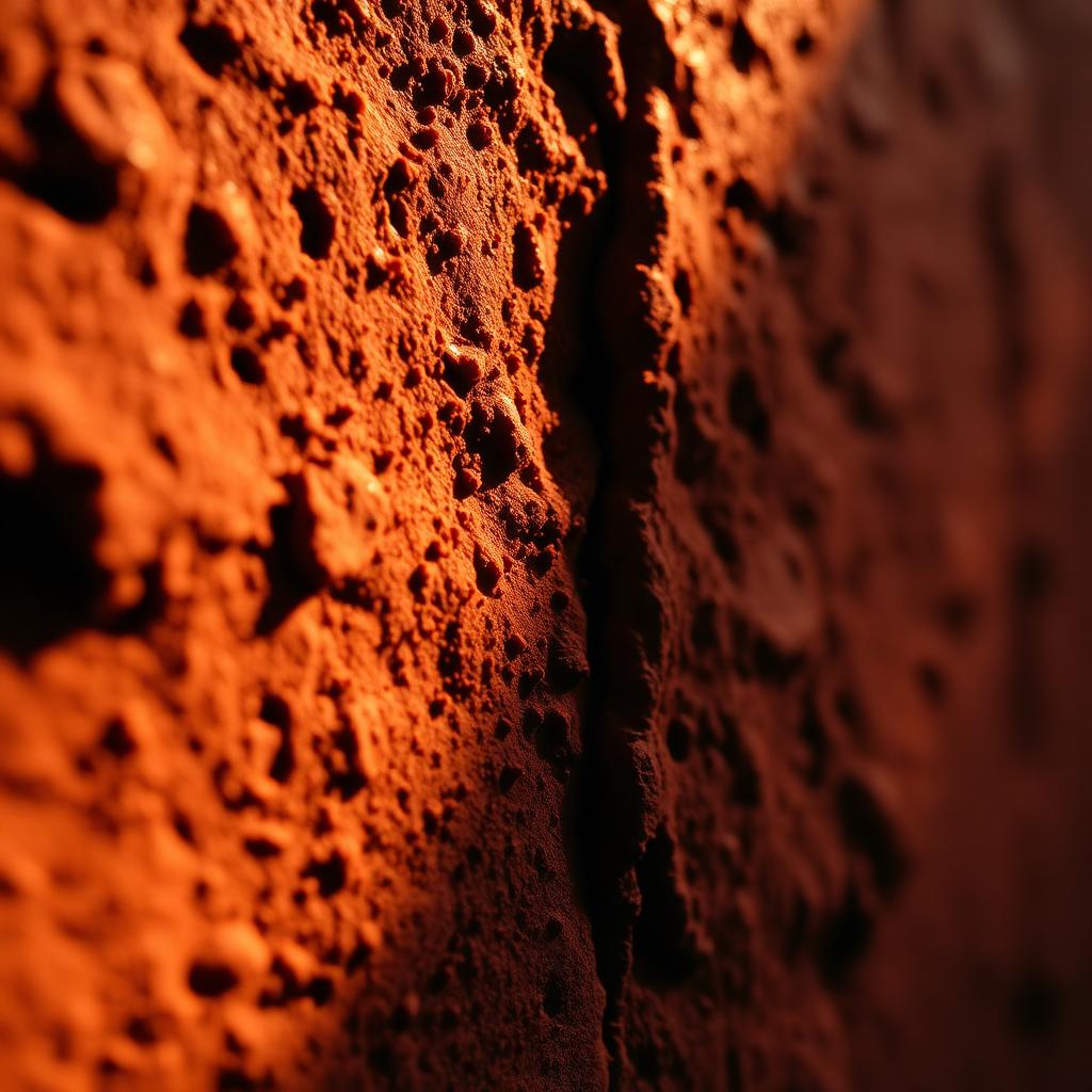 Close-up of raw red clay