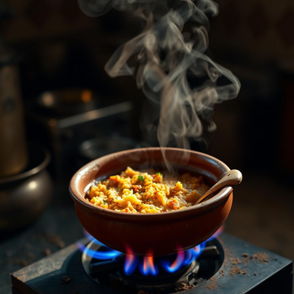 A meal cooked in clay
